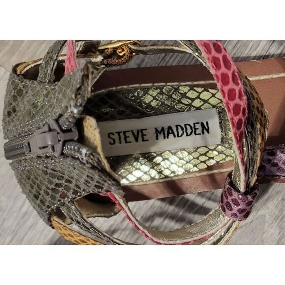 Steve Madden Gladiator‎ Brown Congac Pressto Thong Ankle-Strap Sandal Size 7.5 - Picture 2 of 8